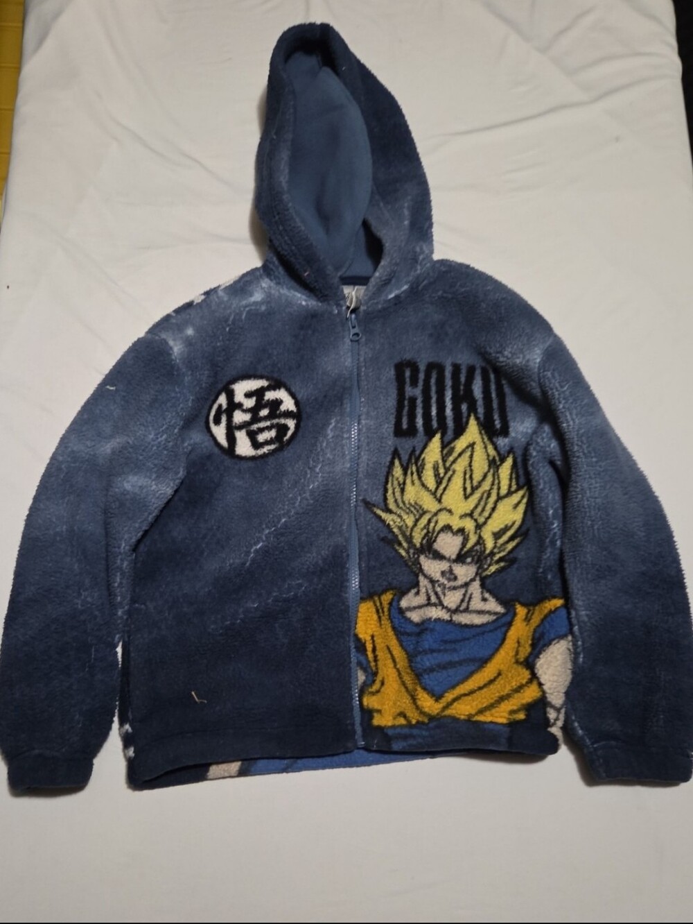 Dragon ball Z Goku boys size 8 blue fleece anime zip up jacket #23